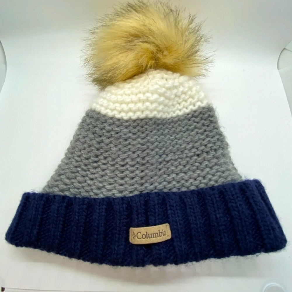 Columbia Women's Pom Pom Winter Beanie Hat Navy One Size